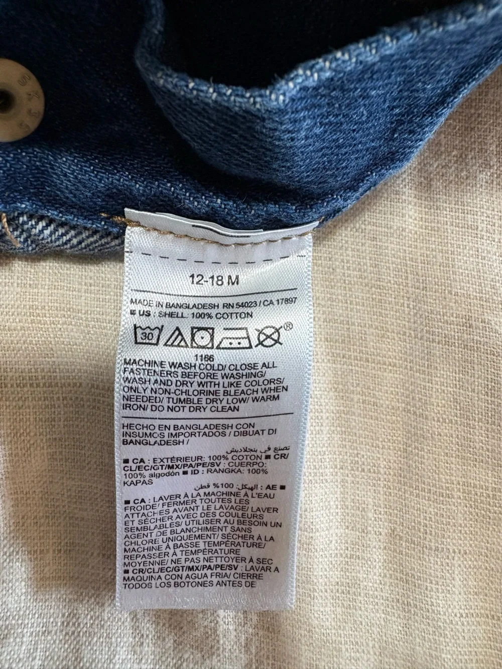 12-18 month Old Navy Dark Blue Denim Overalls for Kids